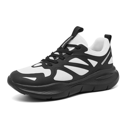 SixfoxHerren Wanderschuhe Turnschuhe Gym Sportschuhe Turnschuhe Laufschuhe Tennisschuhe Freizeit Straßenlaufschuhe Mode Leichte Atmungsaktive SchlupfschuheSchwarz-Weiß EU38 von Sixfox