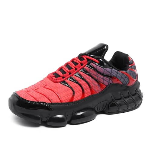 SixfoxHerren Wanderschuhe Turnschuhe Gym Sportschuhe Turnschuhe Laufschuhe Tennisschuhe Freizeit Straßenlaufschuhe Mode Leichte Atmungsaktive SchlupfschuheSchwarz und Rot36EU von Sixfox