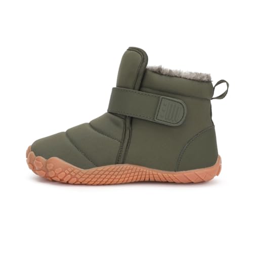 SixfoxKinder Baumwollschuhe Jungen Schneestiefel Mädchen Outdoor Style High-Top Baumwollschuhe Winter Wanderschuhe rutschfest warmArmeegrün28EU von Sixfox
