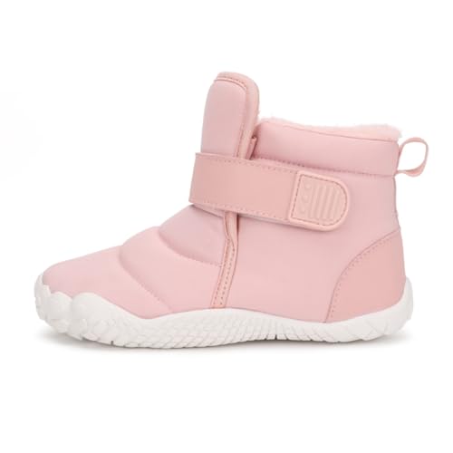 SixfoxKinder Baumwollschuhe Jungen Schneestiefel Mädchen Outdoor Style High-Top Baumwollschuhe Winter Wanderschuhe rutschfest warmRosa33EU von Sixfox