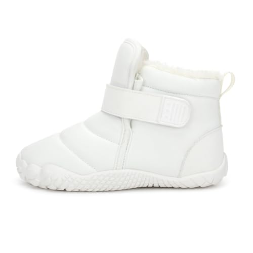 SixfoxKinder Baumwollschuhe Jungen Schneestiefel Mädchen Outdoor Style High-Top Baumwollschuhe Winter Wanderschuhe rutschfest warmWeiß30EU von Sixfox
