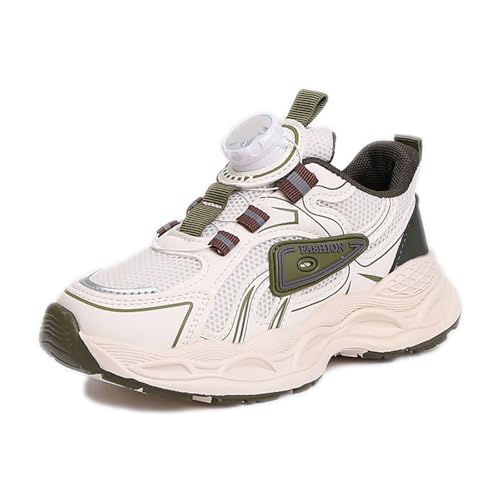 SixfoxTurnschuhe Kinder Sportschuhe Jungen Laufschuhe Mädchen Leicht Kinderschuhe Trekking Schuhe Mesh SneakersSneakers mit Drehknöpfen rutschfest Grün29 von Sixfox