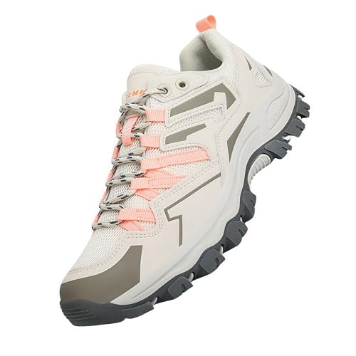 Sixox Wanderschuhe Knöchellange Bergschuhe Anti-Rutsch Schuhe Herren Sneaker Ultraleichte Sportschuhe für Camping Wandern Herren Wasserdicht Leicht Outdoor Trekkingschuhe2201G Rosa40 von Sixfox