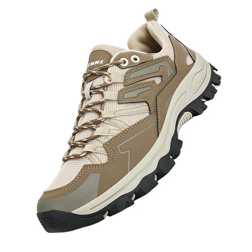 Sixox Wanderschuhe Knöchellange Bergschuhe Anti-Rutsch Schuhe Herren Sneaker Ultraleichte Sportschuhe für Camping Wandern Herren Wasserdicht Leicht Outdoor Trekkingschuhe2201GBraun42 von Sixfox