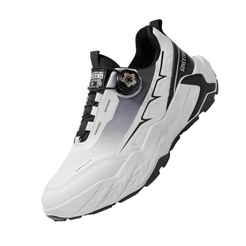 Sixox Wanderschuhe Knöchellange Bergschuhe Anti-Rutsch Schuhe Herren Sneaker Ultraleichte Sportschuhe für Camping Wandern Herren Wasserdicht Leicht Outdoor TrekkingschuheTLB675Weiß42 von Sixfox