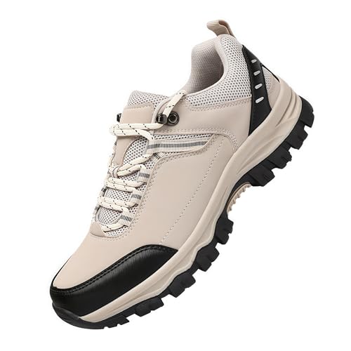 Sixox Wanderschuhe Knöchellange Bergschuhe Anti-Rutsch Schuhe Herren Sneaker Ultraleichte Sportschuhe für Camping Wandern Herren Wasserdicht Leicht Outdoor TrekkingschuheZ82521Beige39 von Sixfox