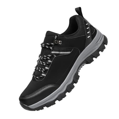 Sixox Wanderschuhe Knöchellange Bergschuhe Anti-Rutsch Schuhe Herren Sneaker Ultraleichte Sportschuhe für Camping Wandern Herren Wasserdicht Leicht Outdoor TrekkingschuheZ82521Schwarz42 von Sixfox