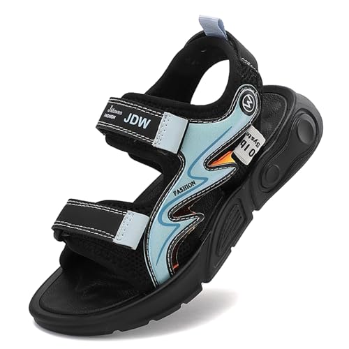 Sommerschuhe Atmungsaktive Freizeitschuhe Kinder Sandalen Jungen Sommer Sandalen Strand Geschlossene Wandersandale Trekkingsandalen Sport- Outdoor L288Schwarz Blau-EU40 von Sixfox