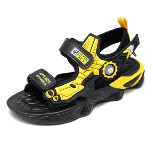 Sommerschuhe Sandals für Boys Sport Outdoor Trekking Kinder Sandalen Mädchen Sommer Sandalen Strandsandalen, Kinderschuhe mit Klettverschluss2128Gelb31EU von Sixfox