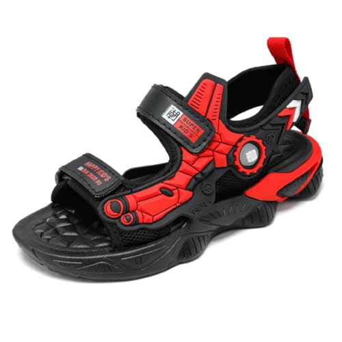 Sommerschuhe Sandals für Boys Sport Outdoor Trekking Kinder Sandalen Mädchen Sommer Sandalen Strandsandalen, Kinderschuhe mit Klettverschluss2128Rot32EU von Sixfox