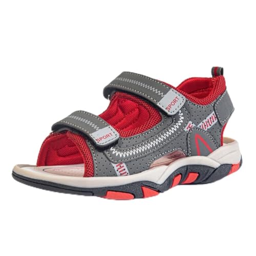 Sommerschuhe Sandals für Boys Sport Outdoor Trekking Kinder Sandalen Mädchen Sommer Sandalen Strandsandalen, Kinderschuhe mit Klettverschluss218Rot31EU von Sixfox