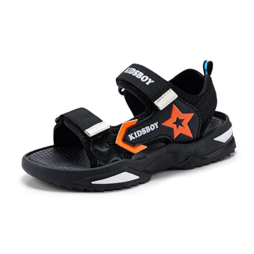 Sommerschuhe Sandals für Boys Sport Outdoor Trekking Kinder Sandalen Mädchen Sommer Sandalen Strandsandalen, Kinderschuhe mit Klettverschluss2203Schwarz35EU von Sixfox