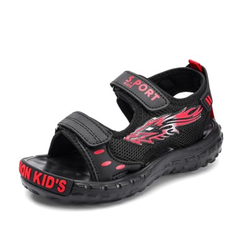 Sommerschuhe Sandals für Boys Sport Outdoor Trekking Kinder Sandalen Mädchen Sommer Sandalen Strandsandalen, Kinderschuhe mit Klettverschluss2488Rot37EU von Sixfox