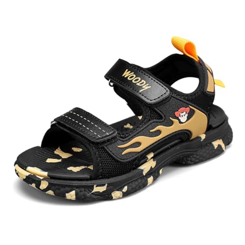 Sommerschuhe Sandals für Boys Sport Outdoor Trekking Kinder Sandalen Mädchen Sommer Sandalen Strandsandalen, Kinderschuhe mit KlettverschlussYX999Schwarz35EU von Sixfox