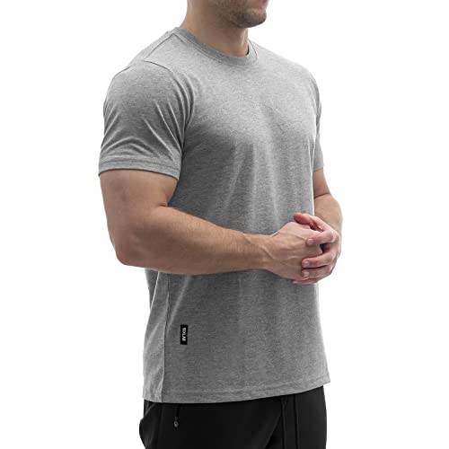 Sixlab Regular Tech Herren T-Shirt Muscle Basic Gym Sport Fitness Tshirt (S, Grau) von Sixlab