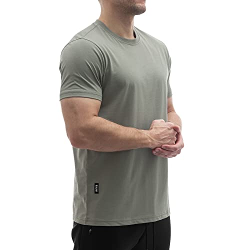 Sixlab Regular Tech Herren T-Shirt Muscle Basic Gym Sport Fitness Tshirt (S, Light Green) von Sixlab