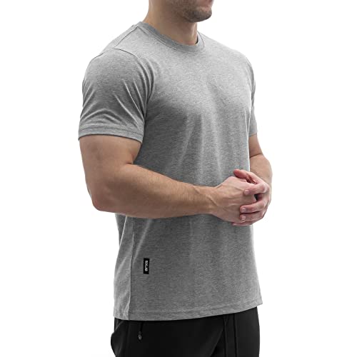 Sixlab Regular Tech Herren T-Shirt Muscle Basic Gym Sport Fitness Tshirt (XXL, Grau) von Sixlab