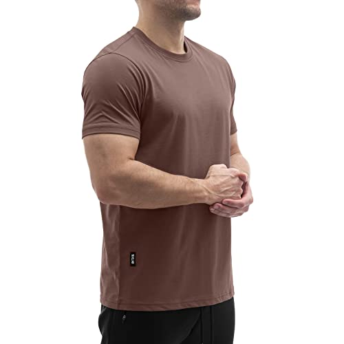 Sixlab Regular Tech Herren T-Shirt Muscle Basic Gym Sport Fitness Tshirt (XXL, Maroon) von Sixlab