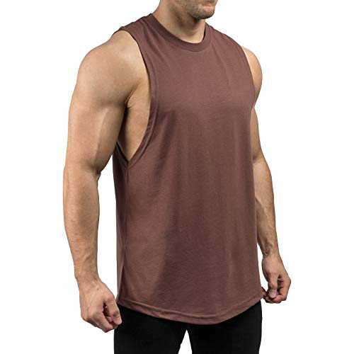 Sixlab Round Cut Off Tank Top Herren Muskelshirt Gym Fitness (XXL, Maroon) von Sixlab