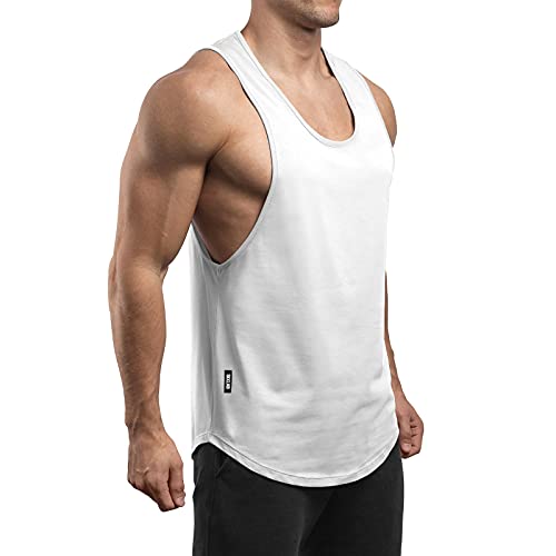 Sixlab Round Fusion Tank Top Herren Fitness Shirt Gym (XXL, Weiß) von Sixlab