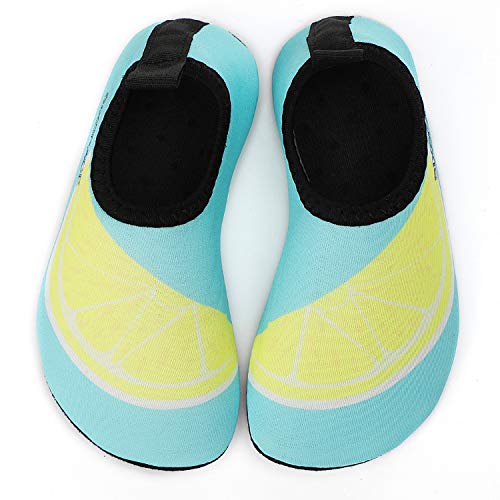 Badeschuhe Kinder Jungen Mädchen Wasserschuhe Schwimmschuhe Strandschuhe Bequem Aquaschuhe Neoprenschuhe Water Shoes für Schwimmbad Beach Pool Surfen Wasserpark (Blau die Mandarine,26 EU) von Sixspace
