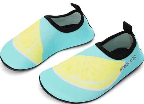 Badeschuhe Kinder Wasserschuhe Schnell Trocknend Schwimmschuhe rutschfeste Aquaschuhe Leicht Strandschuhe für Jungen Mädchen Surfschuhe Kleinkind Baby Barfußschuhe Beach Pool (Blau, 24 EU) von Sixspace