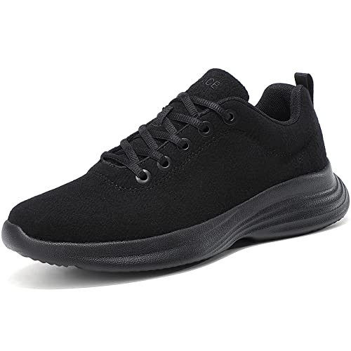 Damen Herren Atmungsaktive Sneaker aus Wool 3D Stretch Laufschuhe Freizeit Turnschuhe Running Schuhe Straßenlaufschuhe Fashion Walkingschuhe Outdoor Fitness Jogging Sportsschuhe(Schwarz,36 EU) von Sixspace