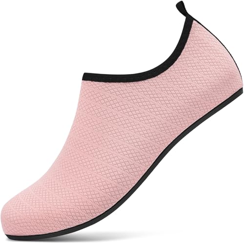 Sixspace Badeschuhe Damen Herren Wasserschuhe Schnell Trocken Schwimmschuhe Leicht Strandschuhe Aquaschuhe Outdoor Barfußschuhe(Rosa,39 EU) von Sixspace