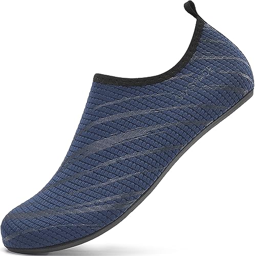 Sixspace Badeschuhe Damen Herren Wasserschuhe Schwimmschuhe Männer Frauen Strandschuhe Aquaschuhe Barfußschuhe für Strand,Pool,Meer,Wassersport,Tauchen,Surfen,Aqua Cycling(Dunkelblau,39 EU) von Sixspace