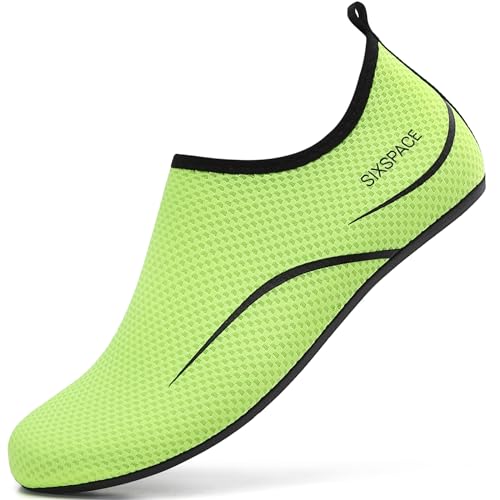 Sixspace Damen Herren Badeschuhe Wasserschuhe Schwimmschuhe Männer Frauen Strandschuhe Barfußschuhe für Strand,Pool,Meer,Wassersport,Tauchen,Surfen,Aqua Cycling(Grün 40 EU) von Sixspace