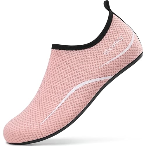 Sixspace Badeschuhe Damen Wasserschuhe Schwimmschuhe Männer Frauen Strandschuhe Barfußschuhe Surfschuhe Aquaschuhe(Pink 42 EU) von Sixspace