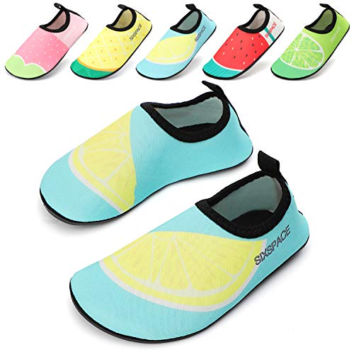 Sixspace Badeschuhe Kinder Wasserschuhe Jungen Mädchen Schwimmschuhe Schnell Trocknend Strandschuhe Aquaschuhe für Beach Pool(Blau,25 EU) von Sixspace