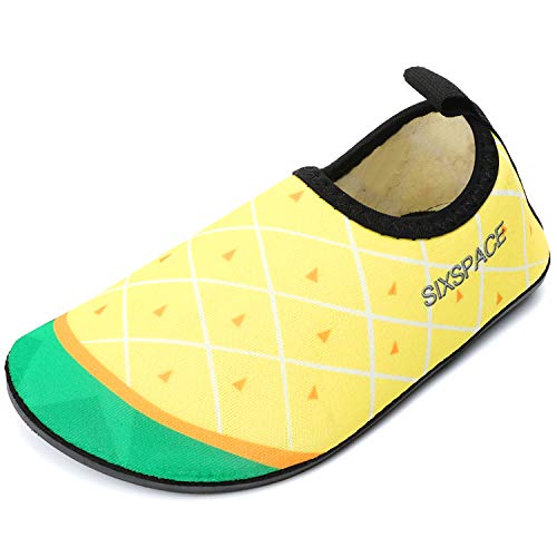 Sixspace Badeschuhe Kinder Wasserschuhe Jungen Mädchen Schwimmschuhe Schnell Trocknend Strandschuhe Aquaschuhe für Beach Pool(Gelb,29 EU) von Sixspace