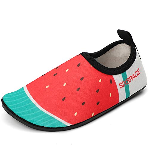 Sixspace Badeschuhe Kinder Wasserschuhe Jungen Mädchen Schwimmschuhe Schnell Trocknend Strandschuhe Aquaschuhe für Beach Pool(Rot,24 EU) von Sixspace