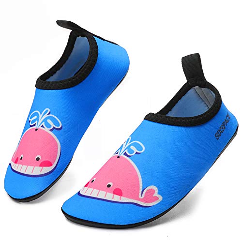 Sixspace Badeschuhe Kinder Wasserschuhe Schnell Trocknend Schwimmschuhe rutschfeste Aquaschuhe Leicht Strandschuhe für Jungen Mädchen Surfschuhe Kleinkind Baby Beach Pool (Dunk Blau, 30 EU) von Sixspace