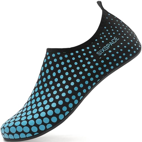 Sixspace Badeschuhe Wasserschuhe Damen Herren Schwimmschuhe Strandschuhe Aquaschuhe Surfschuhe Barfußschuhe Tauchschuhe Wassersportschuhe（Blau,39 EU von Sixspace