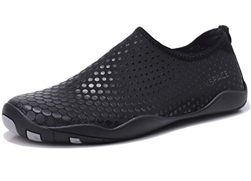 Sixspace Badeschuhe Wasserschuhe Strandschuhe Schnell Trocknend Schwimmschuhe Breathable Aquaschuhe Surfschuhe für Herren Damen (Schwarz 34 EU) von Sixspace