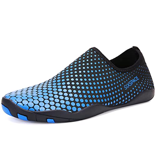 Sixspace Herren Badeschuhe Wasserschuhe Schwimmschuhe Männer Frauen Strandschuhe Aquaschuhe Barfußschuhe(Blau 44 EU) von Sixspace