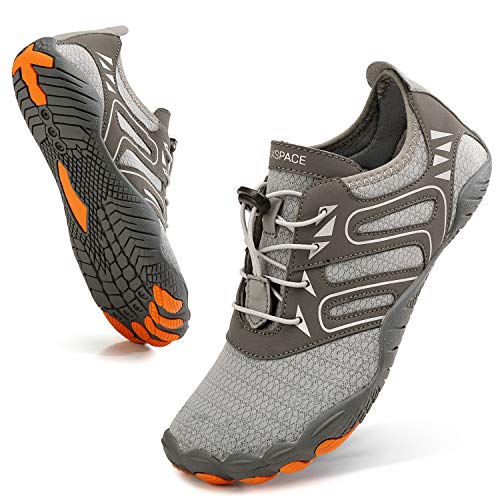 Sixspace Barfußschuhe Herren Damen Badeschuhe Traillaufschuhe Outdoor & Indoor Training Fitnessschuhe Wander Wald Strand Straße Laufschuhe Walkingschuhe Schnell Trocknend Aquaschuhe（Grau,36 EU） von Sixspace