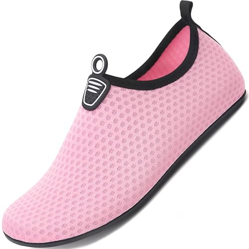 Sixspace Damen Herren Badeschuhe Wasserschuhe Schwimmschuhe Männer Frauen Strandschuhe Aquaschuhe Barfußschuhe für Strand,Pool,Meer,Wassersport,Tauchen,Surfen,Aqua Cycling(Rosa,34 EU) von Sixspace