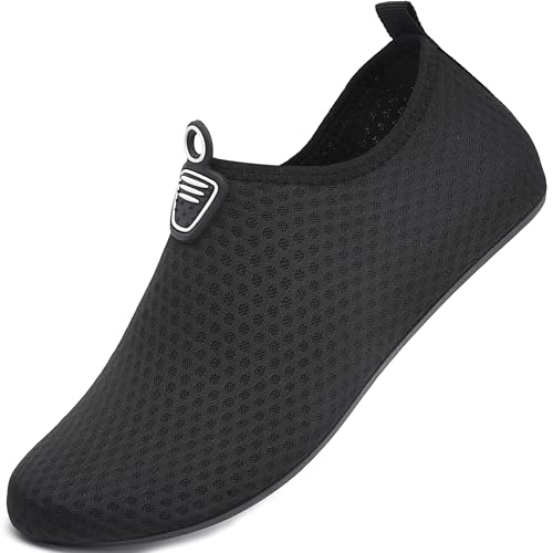 Sixspace Damen Herren Badeschuhe Wasserschuhe Schwimmschuhe Männer Frauen Strandschuhe Aquaschuhe Barfußschuhe für Strand,Pool,Meer,Wassersport,Tauchen,Surfen,Aqua Cycling(Schwarz,36 EU) von Sixspace