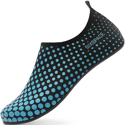 Sixspace Badeschuhe Wasserschuhe Damen Herren Schwimmschuhe Strandschuhe Aquaschuhe Surfschuhe Barfußschuhe Tauchschuhe Wassersportschuhe（Blau,35 EU von Sixspace