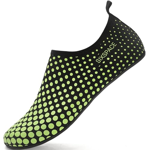 Sixspace Badeschuhe Wasserschuhe Damen Herren Schwimmschuhe Strandschuhe Aquaschuhe Surfschuhe Barfußschuhe Tauchschuhe Wassersportschuhe（Grün,38 EU von Sixspace