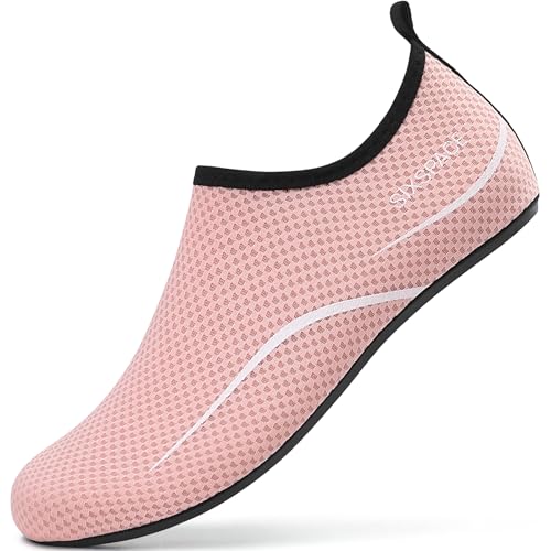 Sixspace Damen Badeschuhe Wasserschuhe Schwimmschuhe Männer Frauen Strandschuhe Barfußschuhe für Strand,Pool,Meer,Wassersport,Tauchen,Surfen,Aqua Cycling(Pink 41 EU) von Sixspace