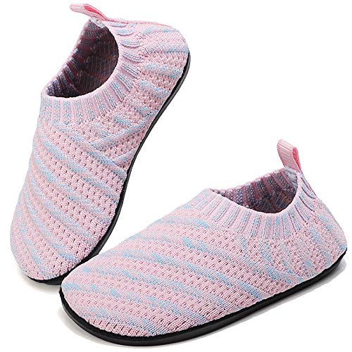 Sixspace Hausschuhe Kinder Junge mädchen rutschfeste Leichte Pantoffeln für Kleinkinder Hüttenschuhe Slipper unisex(Pink,23 EU)(203) von Sixspace