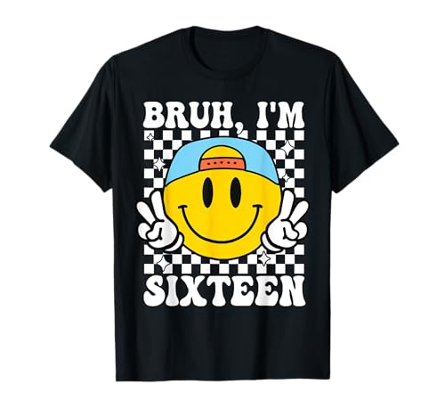 Bruh, ich Bin sechzehn, 16, 16. Geburtstag, Groovy Boys, 16 Jahre T-Shirt von Sixteen Is A Vibe Groovy 16th birthday Tees Gifts