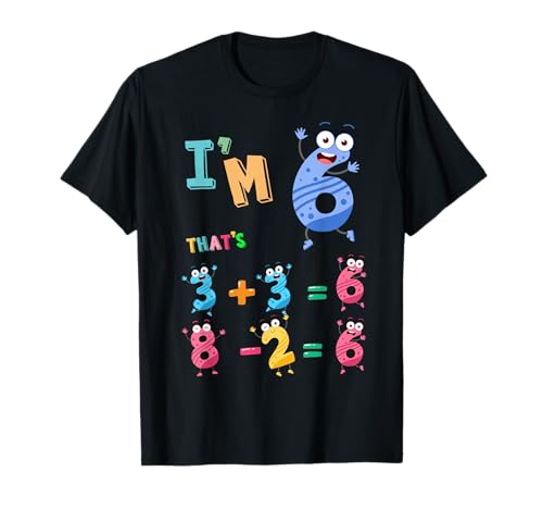 Mathe-Outfit zum 6. Geburtstag, Geschenkidee für Kinder und 6-jährige Zahlen T-Shirt Mathe-Outfit zum 6. Geburtstag, Geschenkidee für Kinder und 6-jährige Zahlen T-Shirt von Sixth Birthday Maths Idea 6 Year Old Girl Or Boy