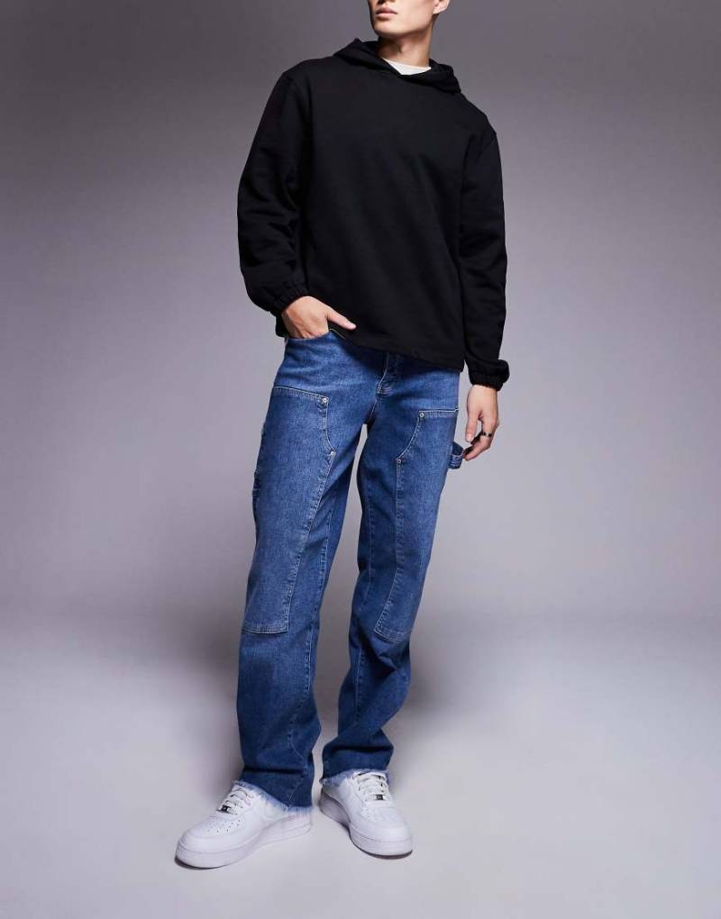 Sixth June - Carpenter-Jeans in dunklem Denimblau mit weitem Bein von Sixth June