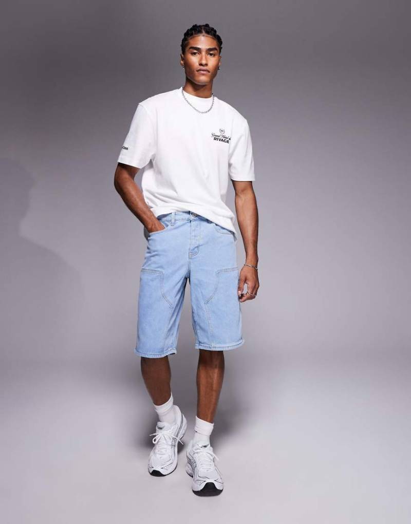 Sixth June - Carpenter-Jeansshorts in verwaschenem Blau von Sixth June