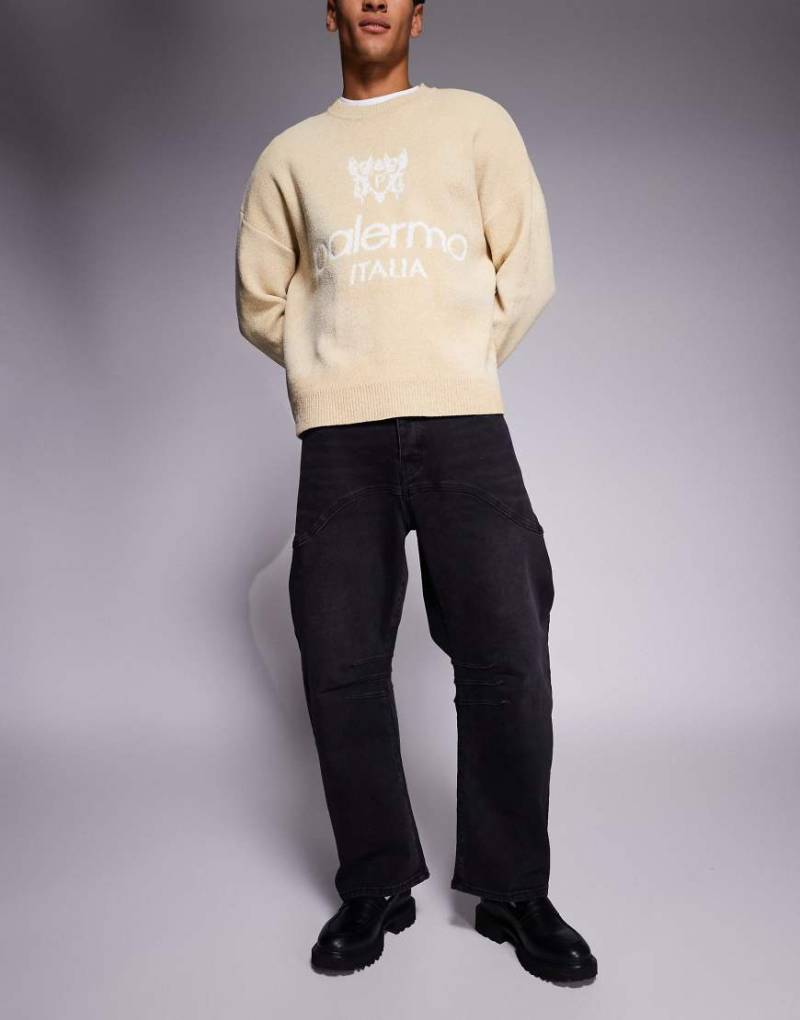 Sixth June - Gerade geschnittene Denim-Jeans in verwaschenem Schwarz von Sixth June